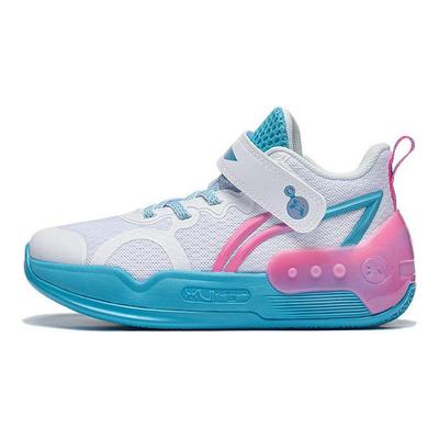 Li Ning Lightweight Bounce Technology Non-Slip Anti-Kick Shock Absorbing Durable Rebound Low-Top Casual Shoes Kids Sneakers Standard-White YKNT066-1