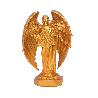 Erzengel-Statue Metatron aus dem Judentum, Idol, perfekter Reiki-Heilungsengel, hält heilige Blume des Lebens, geometrische Würfelstatue, neu