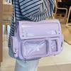 Transparent Convertible Ita Backpack PVC Solid Color Kawaii Uniform Bag Ita Waterproof PU Leather Clear Window Plushie Bag