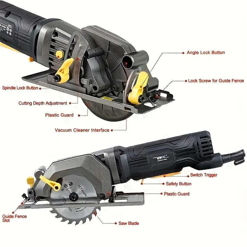 NEWONE Mini Circular Saw, 600W 3500RPM Corded Circular Saw, Compact Saw with Blade for Wood/Plastic Pipe Cutting