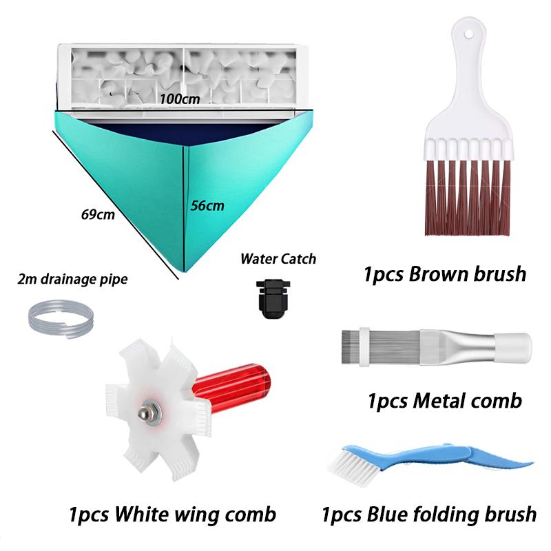 AC Service Wash Bag Cover Waterproof Wall Mounted Split Air Conditioning Kit with 6.6ft Water Pipe Air Conditioning Tools