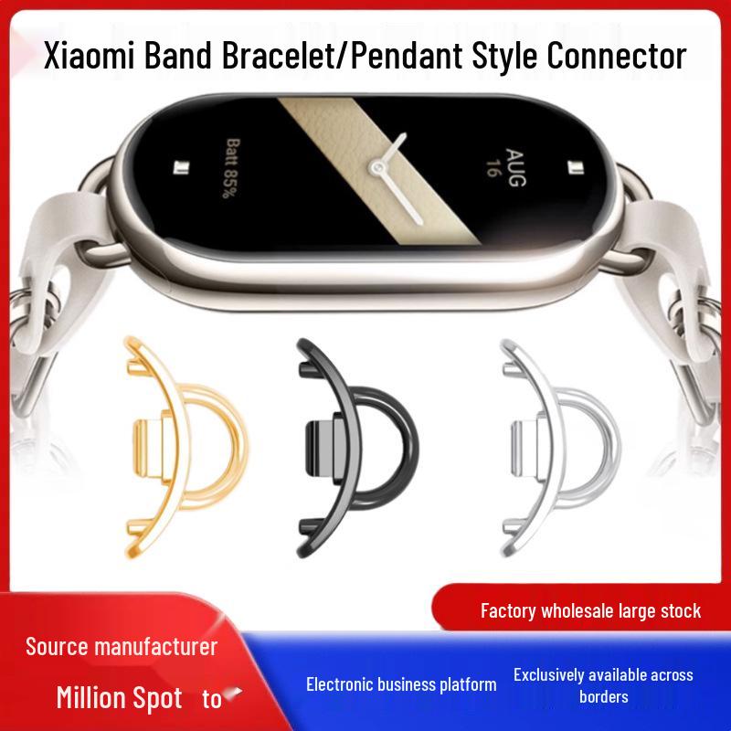 Náhrdelník přívěsek Xiaomi Mi Band 10, kompatibilní s Mi Band 9 & 8, korálkový náramek s pružinovými tyčinkami, konektor řemínku.