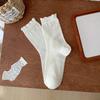 Ladies Summer Thin Mesh Hollow Out Breathable Sweet Lace Lace Bubble Mouth White Tube Stack Socks