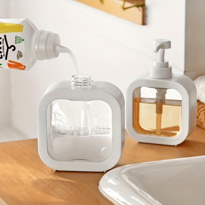 1pc Portable Hand Sanitizer Dispenser Bottle - Clear Plastic Press Type Lotion Split Storage Container for Bathroom, Kitchen