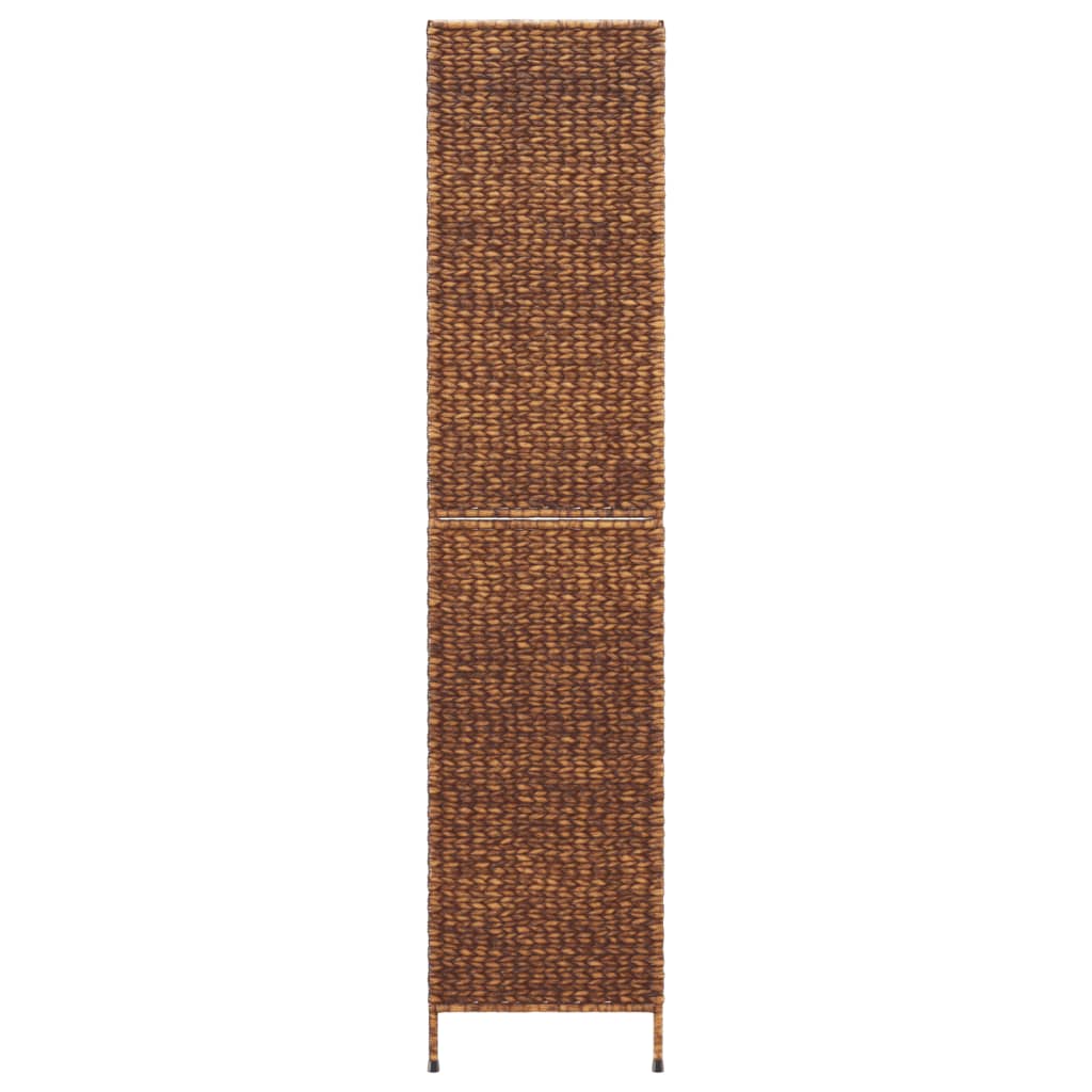 5 Panel Room Divider In Brown 205 X 180 Cm Wicker (Water Hyacinth)