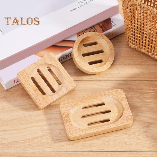 Suport Cutie Săpun Durabilitate Ridicată Nu se Deformează Ușor Ușor de Curățat Cutie Bambus Tăviță Suport Săpun Decorativ din Lemn cu Drenaj