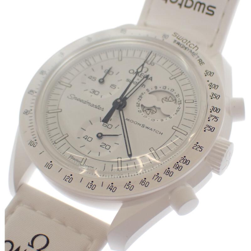 Omega SO33W700 Relojes cerámica/Nylon para hombre esfera blanca