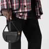 Burberry Olympia Logo Print Lambskin Half Moon Bag Women Handbags Black 80359841