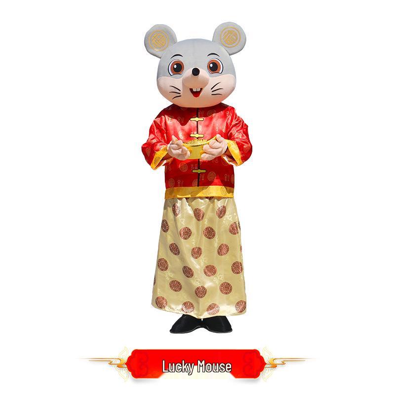 Zodiac Șobolan Zeul Bogăției Costum Mascotă pentru Anul Șobolanului - Adult Desen Animat Performanță Cosplay