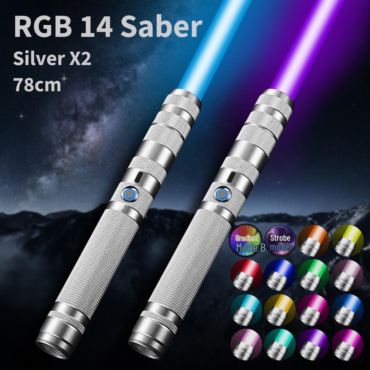 

Игрушечный RGB световой меч Звездные войны - Металлический лазерный меч начального уровня, Перезаряжаемый, 7-14 цветов