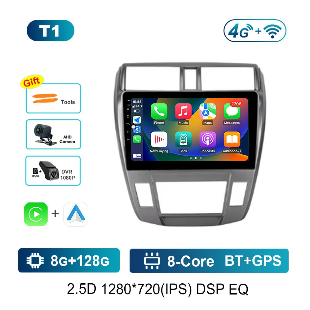 For Honda City 2008 - 2013 Android System Car Video Multimedia Player GPS 10.1 Inch 2.5D Screen  DSP Stereo 4G WiFi GPS Navi
