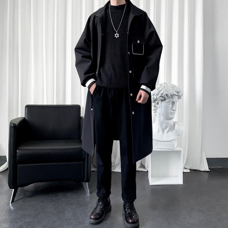 ROMON Men's Mid-Length Trench Coat