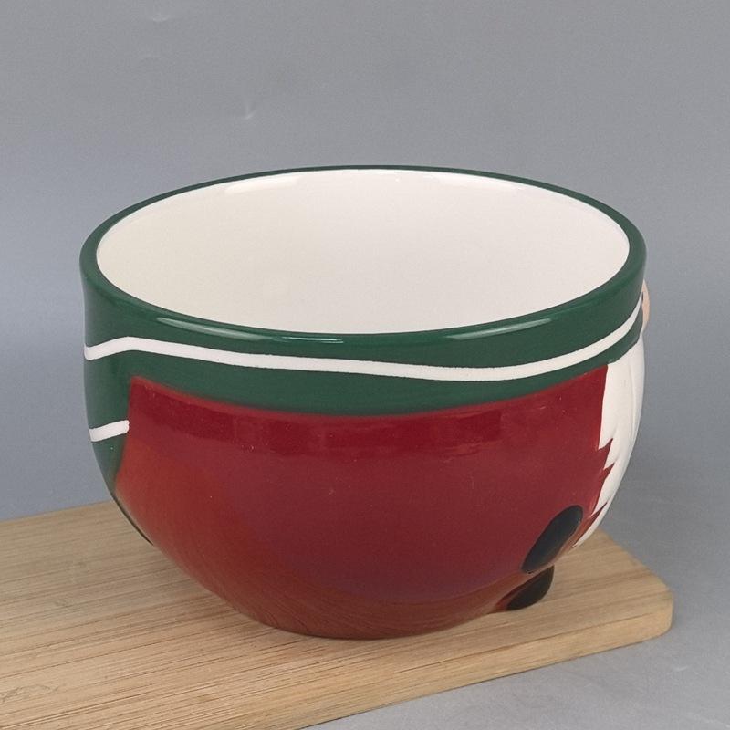 Ceramic Santa Claus Embossed Candy Bowl, Santa Claus Ceramic Bowl Christmas Kitchen