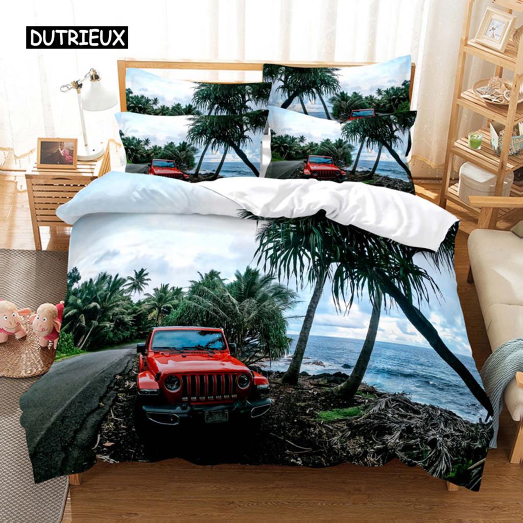 

Beach Coconut Tree Duvet Cover Natural Scenery Bedroom Decoration Quilt Cover Seaside Coconut Tree Hawaii Style Women Children EU single(135x200cm)