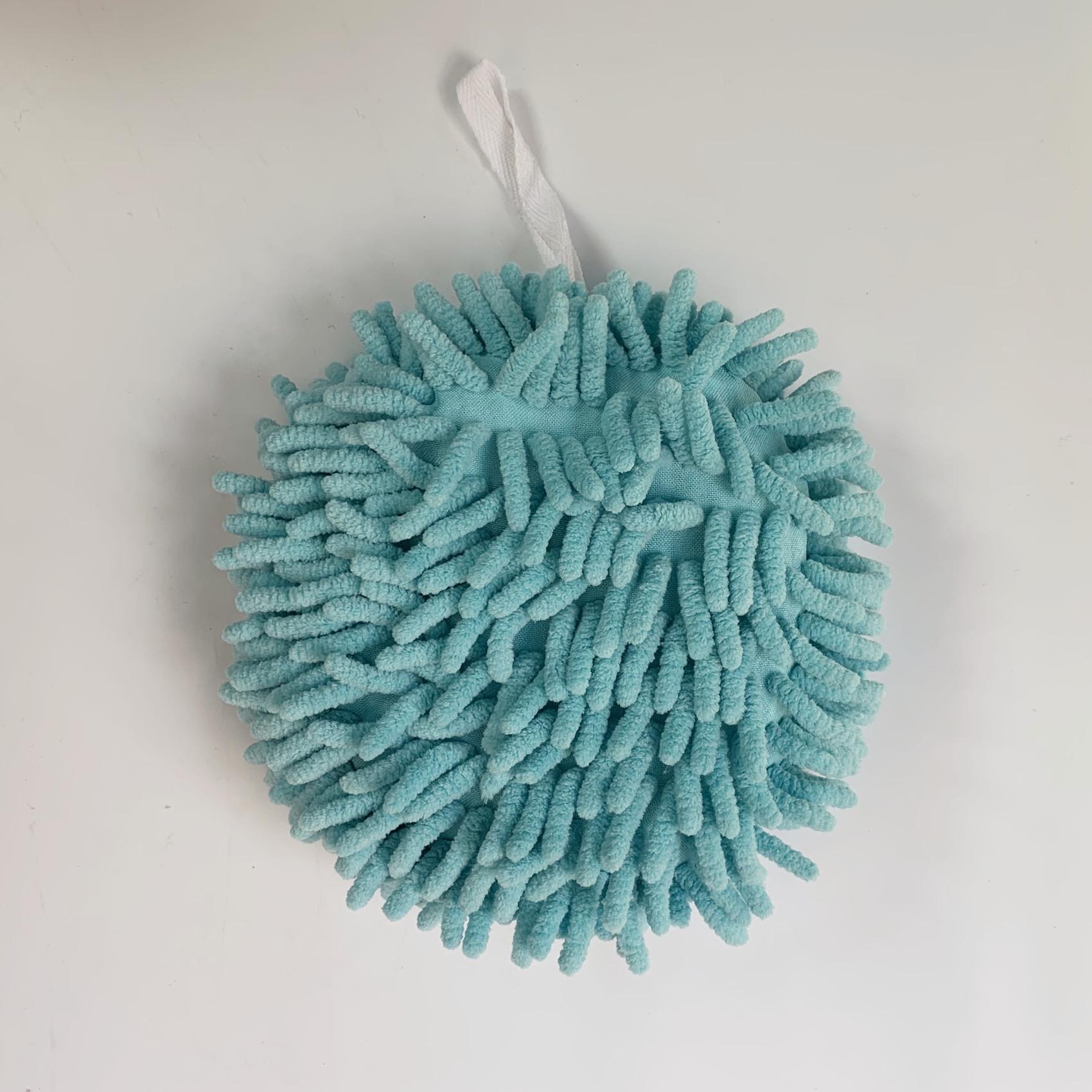 

Chenille Hangable Hand Towel - Absorbent & Soft, Expertly Crafted for 4 Years Diameter approx. 17 cm небесно-голубой
