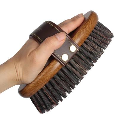 Pente oval para cuidados com o arnês, escova de madeira para limpeza de cabelo de cavalo, massagem para derramamento