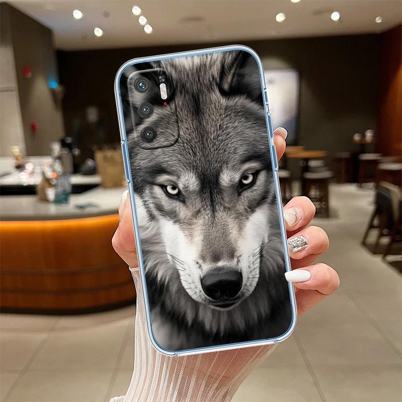 UP6 Transparentes Handyhülle mit Wolf-Motiv für Samsung Galaxy A04 A04S A14 A23 A34 A54 M23 M33 M52 M53
