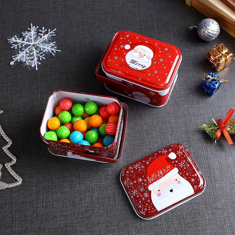Tin Box Metal Snack Box Biscuit Box Handheld For Holiday Children'S Christmas