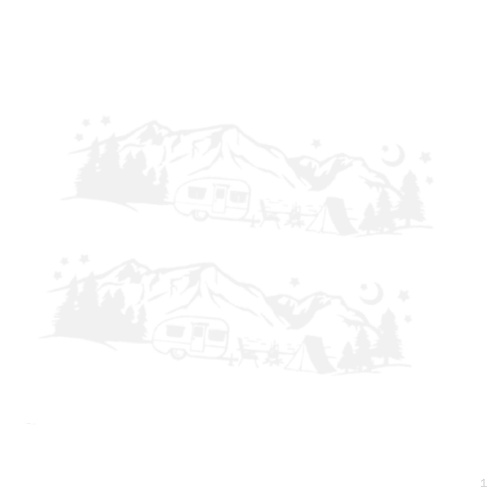

2 Pieces Large Car Stickers Decals Hood Accessories Versatile Auto for Camping белый