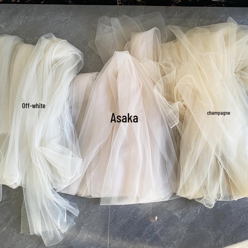 Light Pink Cherry Blossom Gauze Curtain with Pink Jade and Pink Bean Paste Highlights - Swiss Mosquito Net Yarn for Beauty Salon Ceiling.