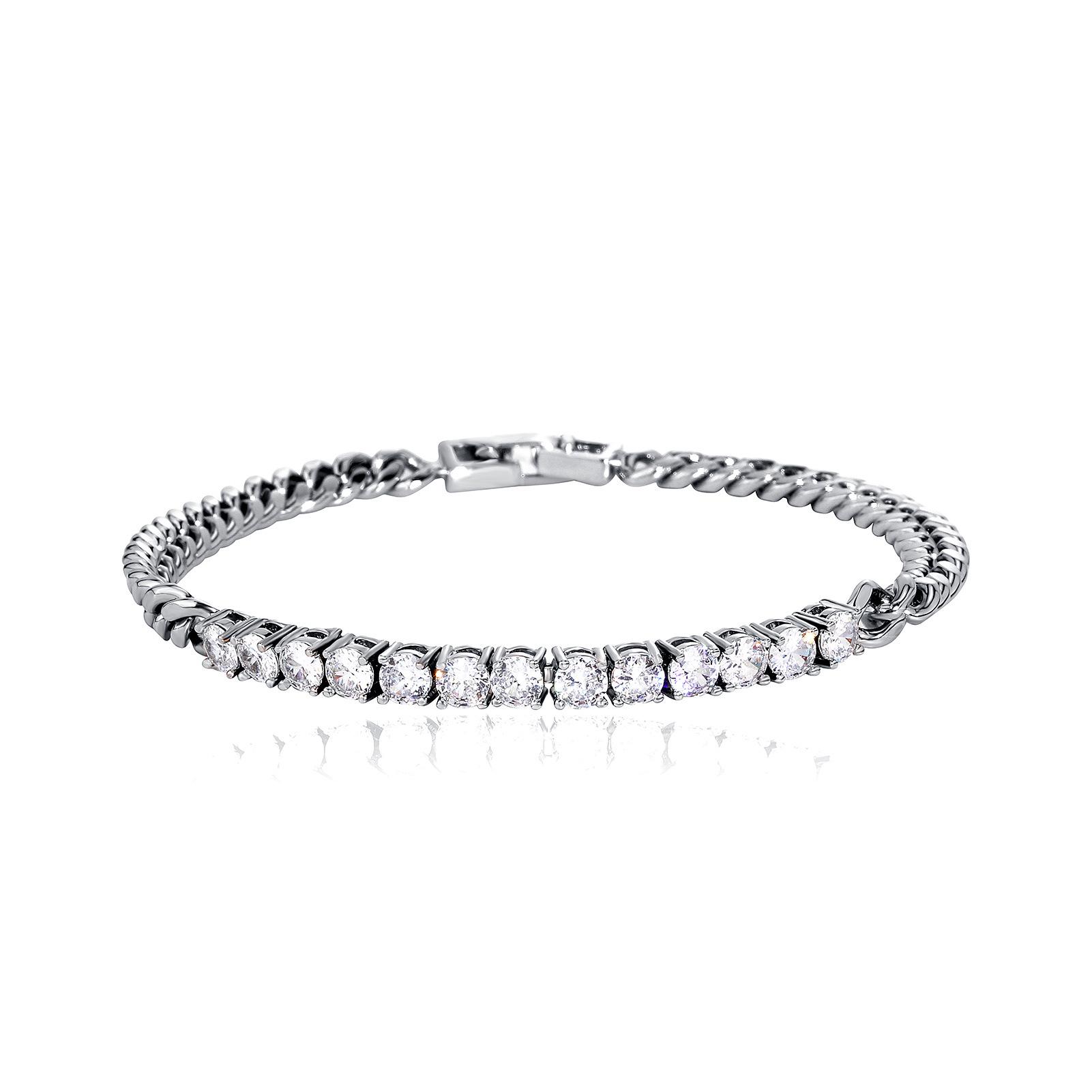 

Jin ao Унисекс Панк Кубинская Цепь Браслет Ожерелье с Цирконом, Сохраняющим Цвет