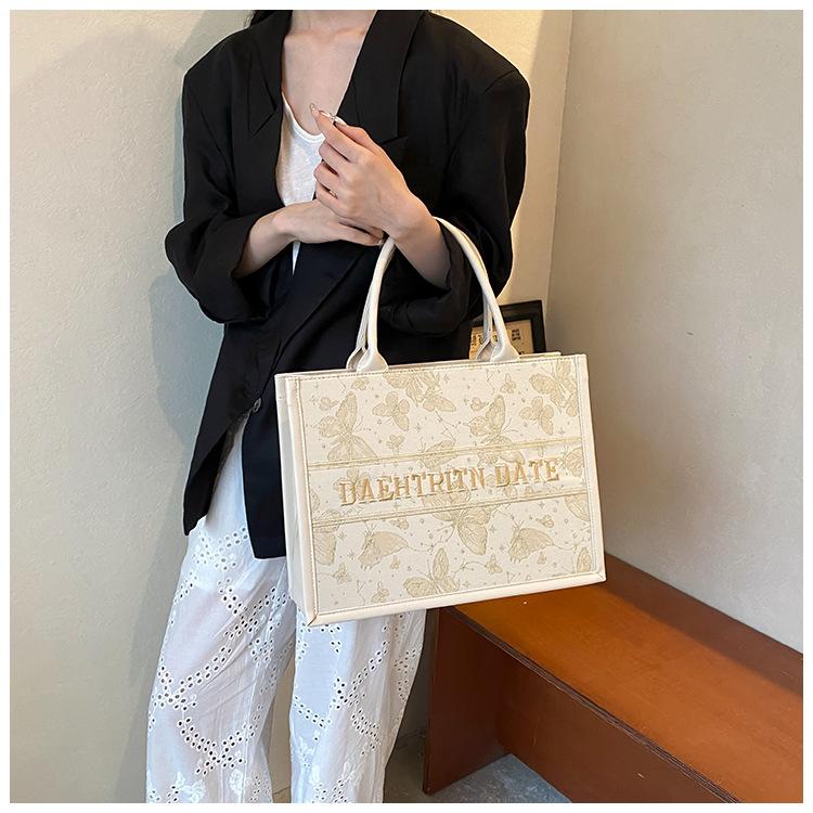 Embroidery Handbag Women's Summer New Fashion Tote Bag Niche Texture Shopping Bag