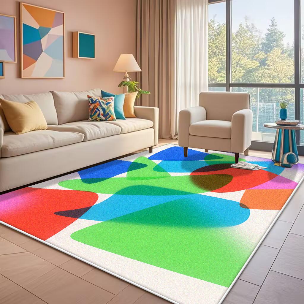 Abstract Color Living Room Carpet Modern Luxury Home Bedroom Bedside Mat Easy To Care Cloakroom Coffee Table Rug Tapis