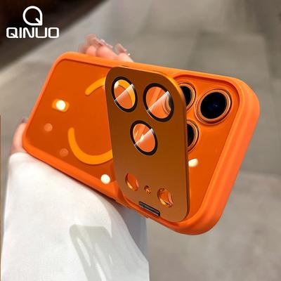 For  Metal Lens Protector Bracket Phone Case For For Iphone 17 16 Plus 15 14 13 12 Pro Max Magnetic Wireless Charging Cover