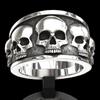 FDLK Vintage Punk Totenkopf Ring Männer Hip Hop Verlobungsring Männlich Mode Rot Zirkon Ringe Für Frauen Schmuck Silber Farbe ringe