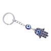 Jewelry Good Luck Car Keyrings Blue Key Holder Protection Charm Hamsa Keychain Fatima Hand Evil Eye