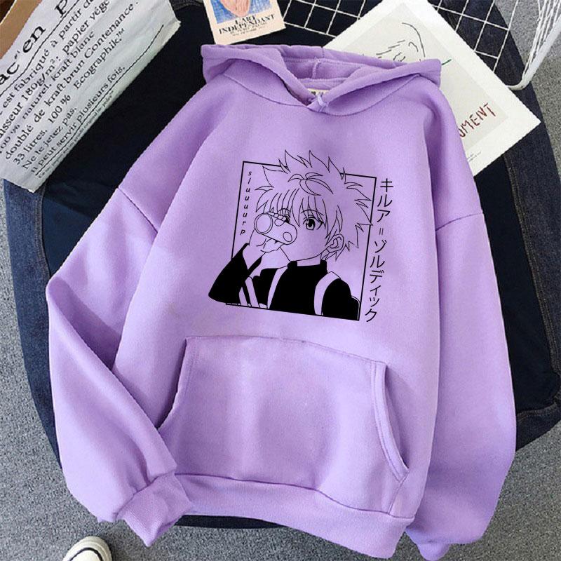 Kawaii Hunter X Hunter Women Hoodies Sweatshirt Killua Zoldyck Anime Manga Loose Hoodie Sweatshirt Oversized Winter Pullover Clothes
