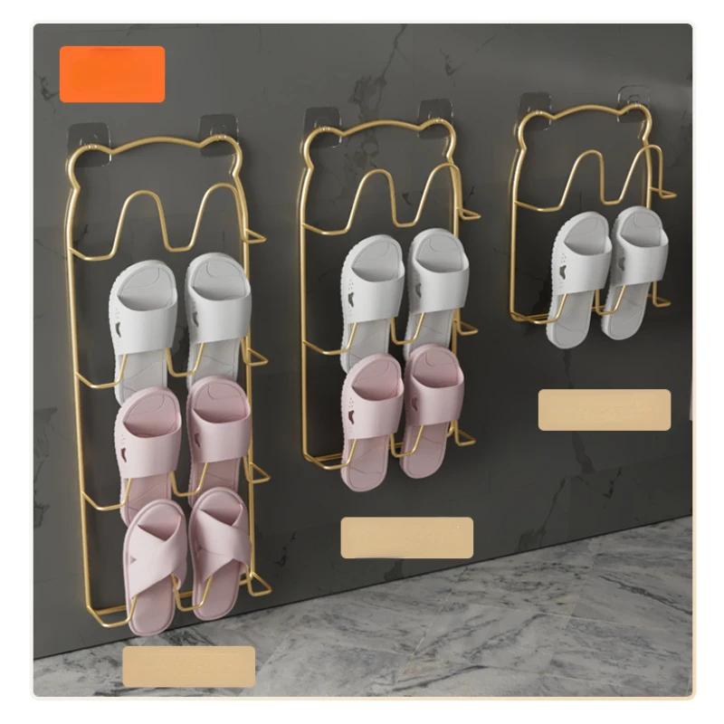 Simple Shoe Hanger Metal Iron Art Slippers Drain Drying Rack Toilet Bathroom Indoor Restroom Storage Tools Home Organizer Shelf