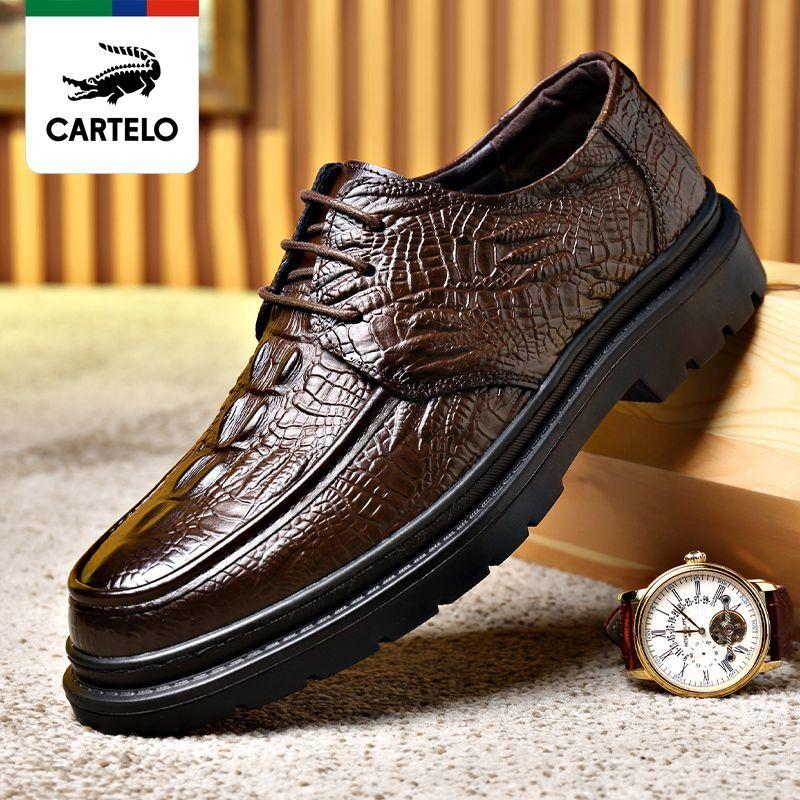 Herren Business Casual Lederschuhe Krokodilmuster Echtes Leder Erste Schicht Rindsleder Modisch und Vielseitig Authentisch
