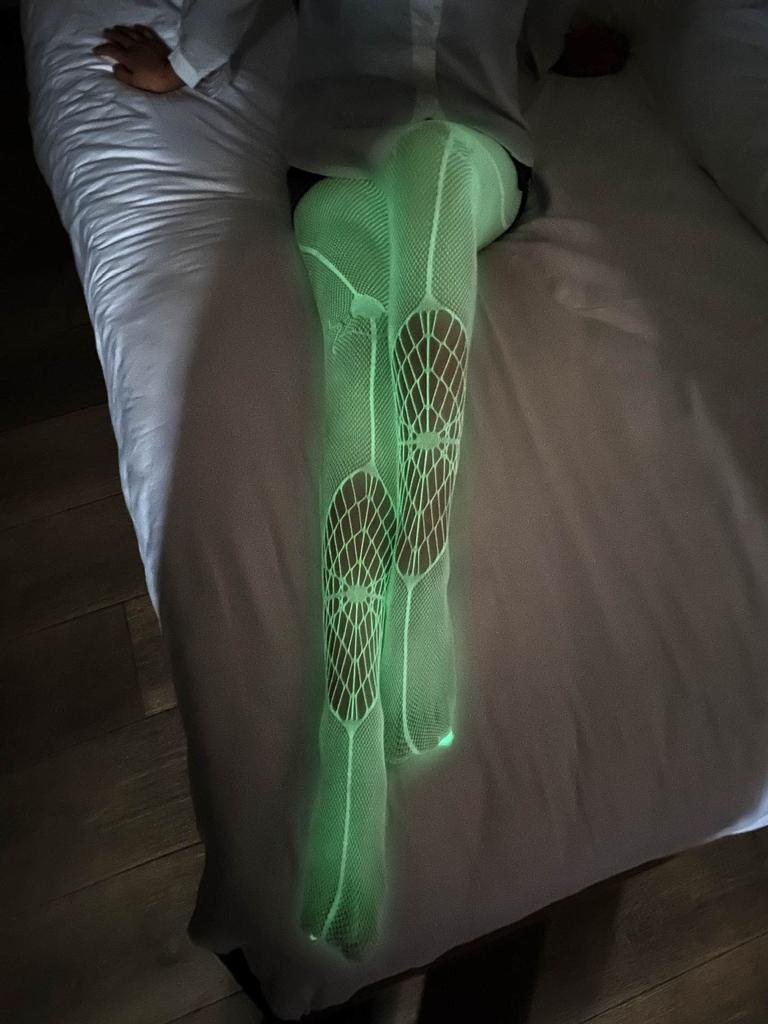 Luminous Net Stockings Flame Web Halloween Spider Web Fluorescent Luminous Stockings Suspenders Snake Web Holiday Props Fun