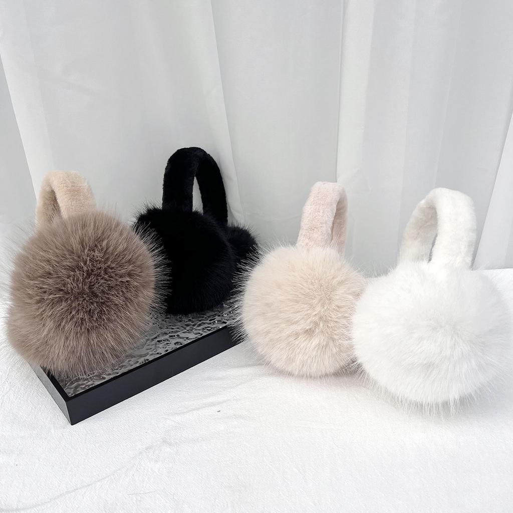 Cute Plush Fur Headphones Women Winter Warm Earmuffs Soft Cashmere Solid Fur Earplugs Fashion Unisex Ear Cover Outdoor Supplies