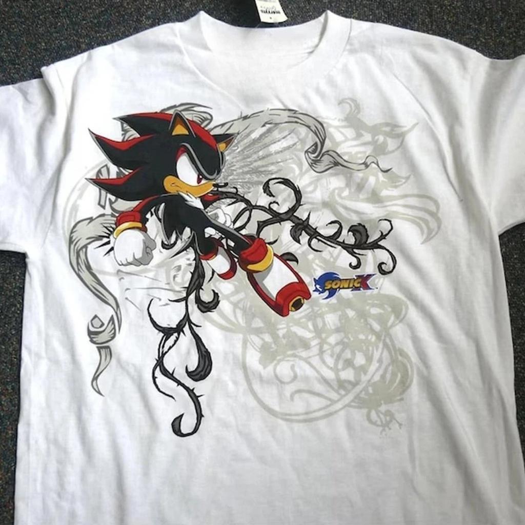 Shadow Hedgehog Classic Graphic Print TShirt Men Women Crewneck Cotton Loose Casual Tee Fashion Streetwear Wind Oversized Tops