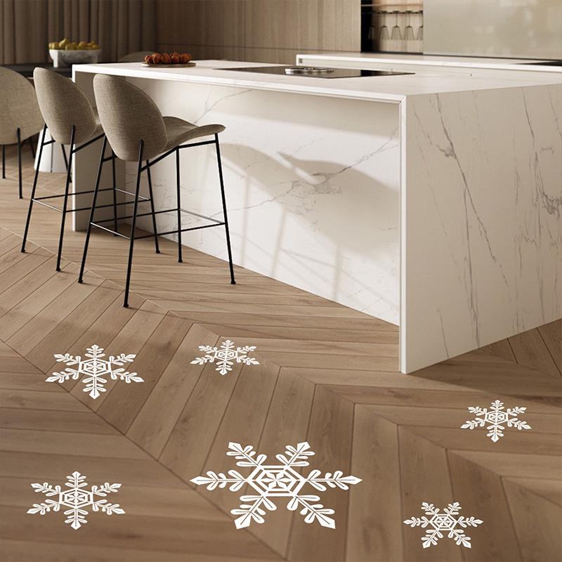Selbstklebende Schneeflocken Wand- und Bodenaufkleber für Weihnachtsdeko