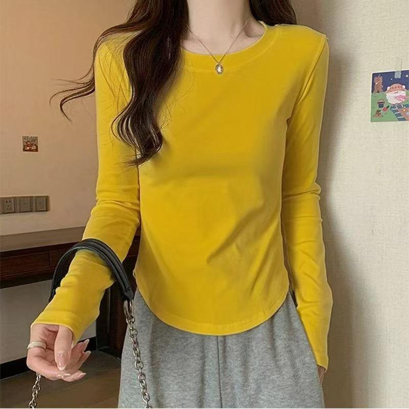 

Spring 2026 Women s Stylish Slim Fit Long Sleeve Cotton T-Shirt XL (55-63 kg)