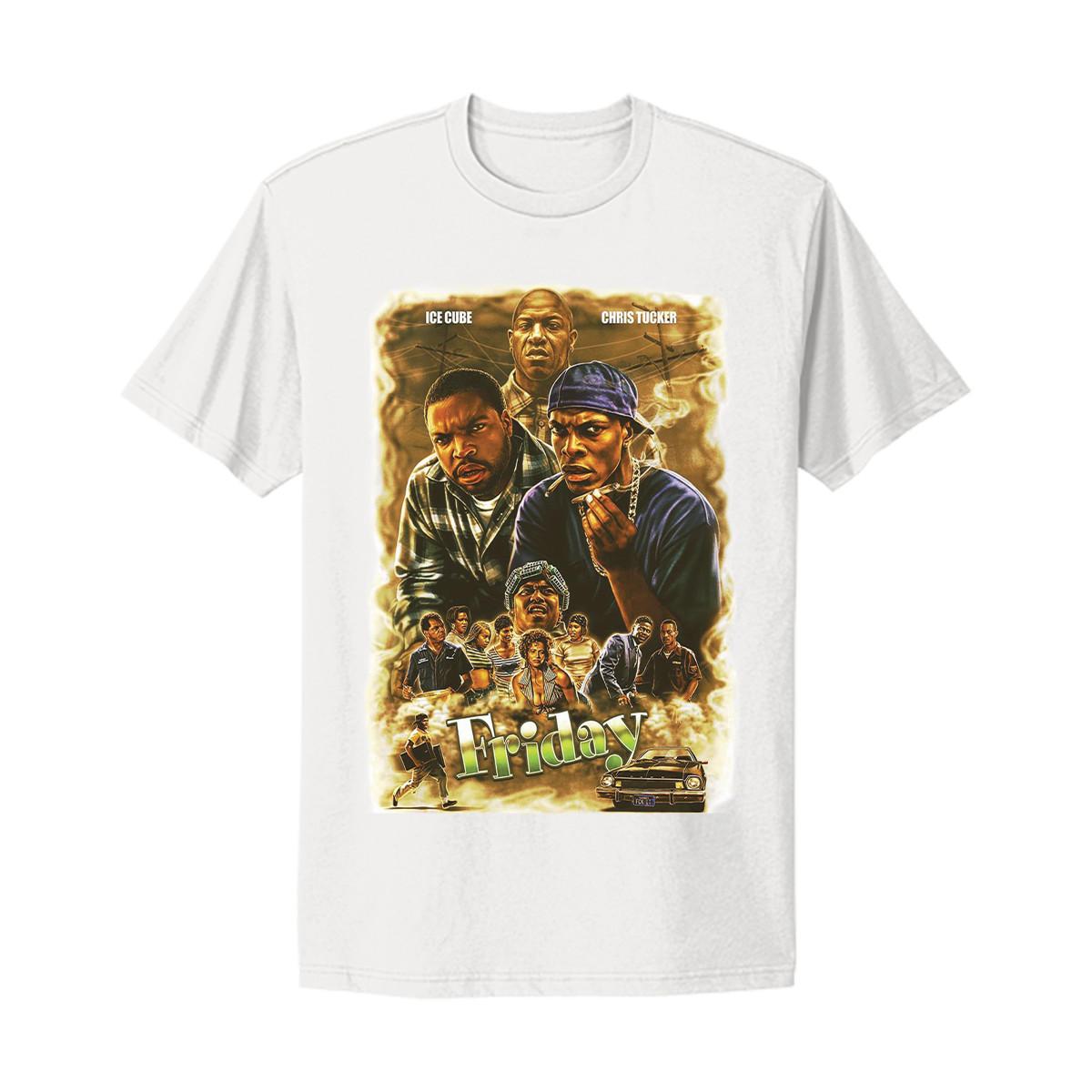 Friday Ice Cube 90s Poster Graphic Movie Classic Film retro vtg design T-shirt S