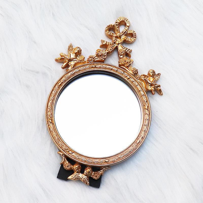 European American Retro Gold Embossed Hollow Wall Mirror Frame