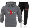 Men's Autumn Basketball Print Hoodie & Pants Set - Street Casual Warm Sportswear