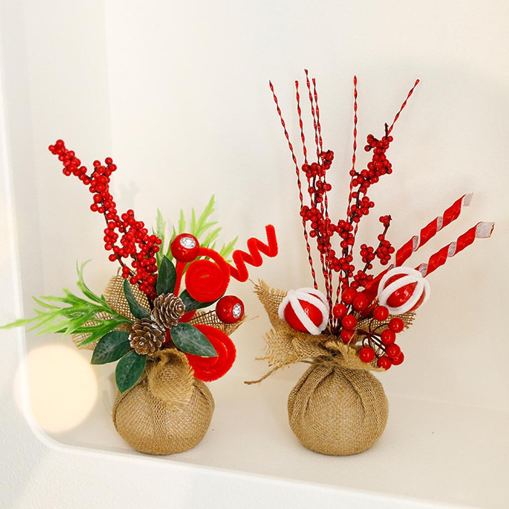Christmas Decorations, Desktop Christmas Tree, Artificial Christmas Tree, Potted Plant Bouquet, Small Artificial Tree Desktop Ornament.