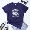 Camping Is My Happy Place Tshirt Cute Queen Of The Camper Tshirt Funny Road Trip Traveler Gift Tee Shirt Top