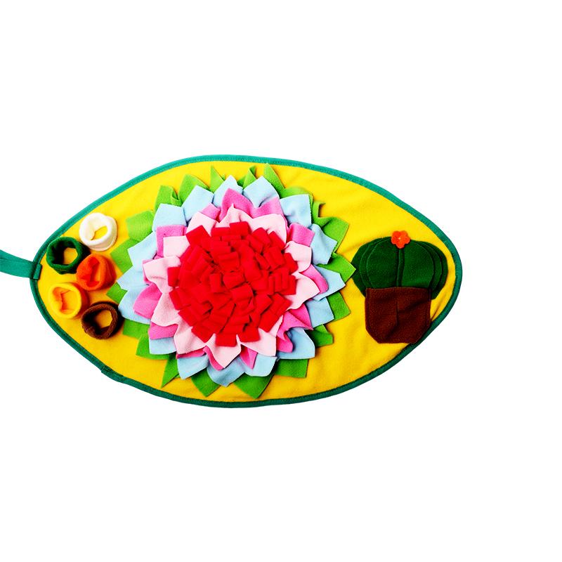 

Флисовый коврик для вынюхивания для собак и домашних животных в форме листа, может прятать еду, интерактивная головоломка для медленного поедания, обучающая игрушка для собак, товары для домашних животных жёлтый