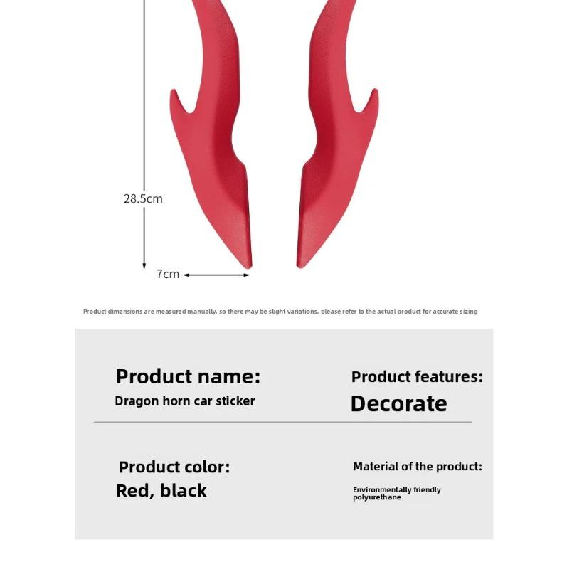 Car Roof Decoration Horns Sticker Auto 3D Dragon Horns Decoration Elasticity Silicone Horns Easy To Find Car in The Parking Lot