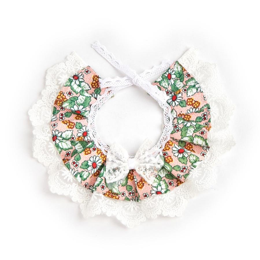 Lace Bow Floral Pet Bib Saliva Towel For Cat Dog Neck Scarf