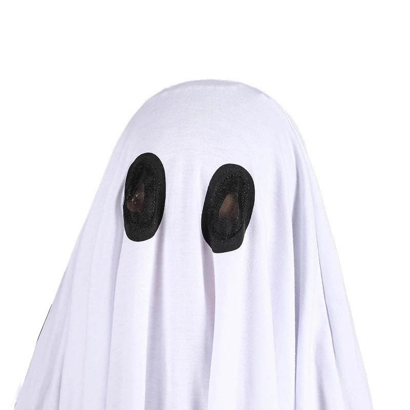 New Children Adult White Ghost Pullover Cloak Halloween Cos Ghost Theme Party Dress Up Costume