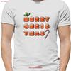 Merry Christmas Biscuits Mens T Shirt Xmas Father Food Vintage Washed Stylish Graphic Designer Clothes Streetwear Soft  Fashion