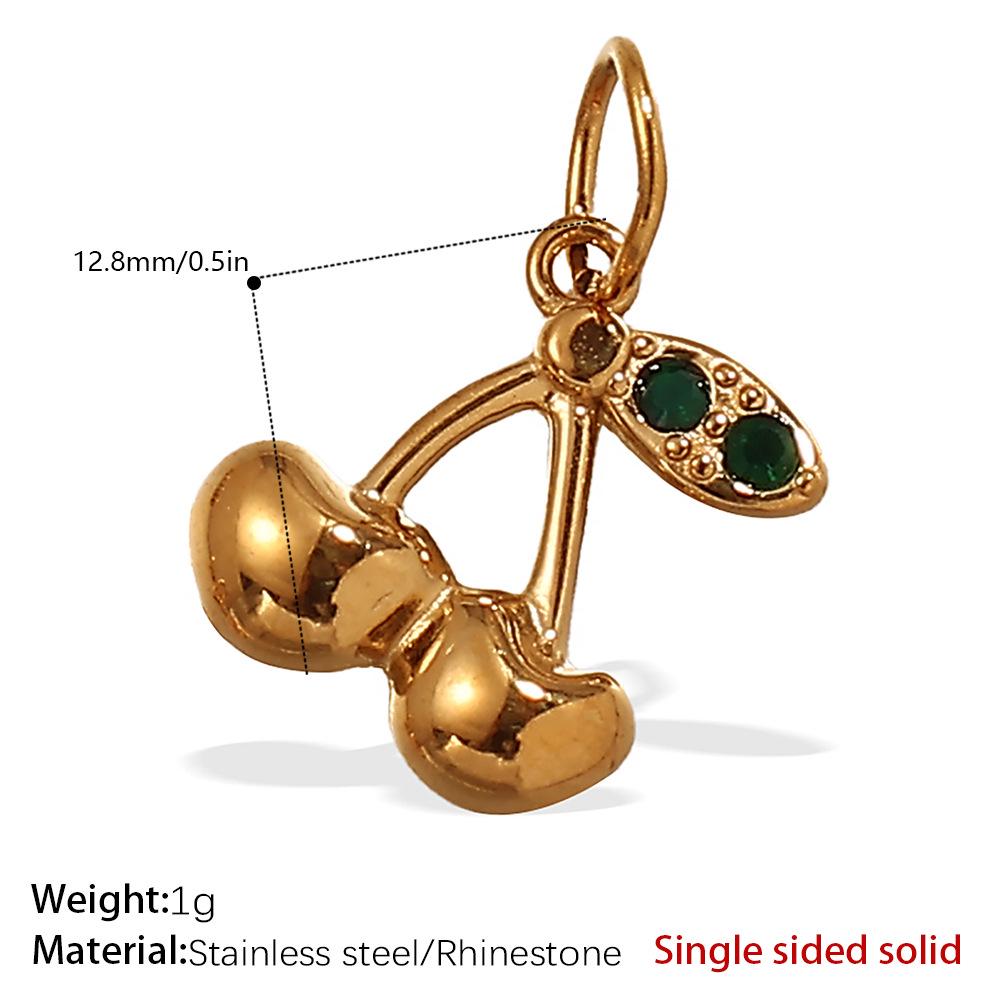Stainless Steel Cherry Fruit Design Pendant for DIY Bracelets & Necklaces