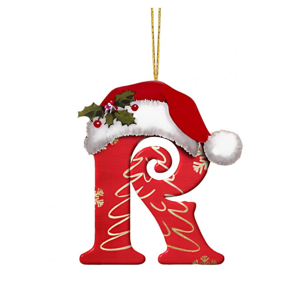 Christmas Tree Letter Decorations Ornaments Set with Santa for Home Holiday